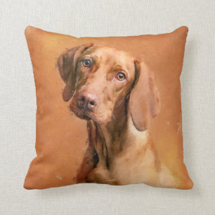 Coussin Peinture de Chien de Vizsla en Hongrie