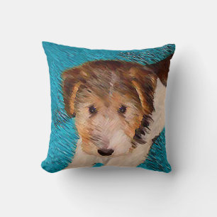 Coussin Peinture de chiot Wire Fox Terrier - Art original