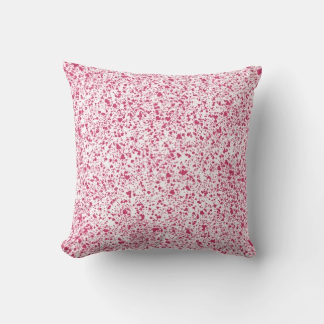 Coussin Peinture de coeur rose chaud, éclaboussée (Recto)