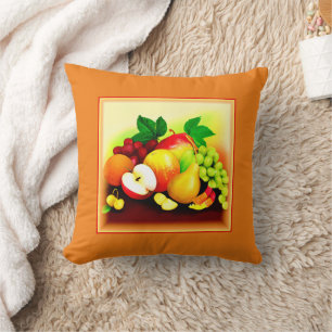 Coussin Peinture de fruits tropicaux. Commandez dès mainte