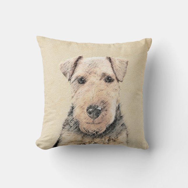 Coussin Peinture de gallois Terrier - art original mignon (Recto)