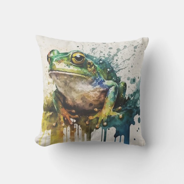 Coussin Peinture de grenouille semi-Abstraite très Cool (Recto)