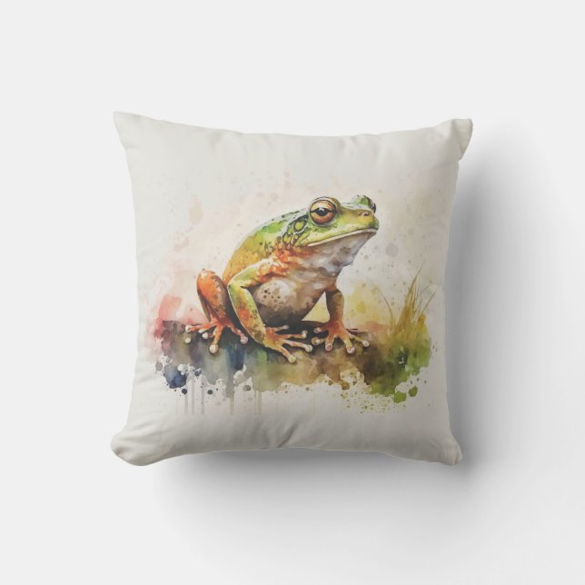 Coussin Peinture de grenouille semi-Abstraite très Cool (Recto)