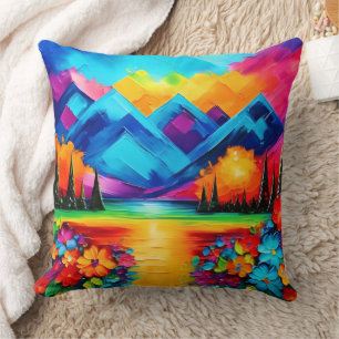 Coussin Peinture de l'horizon de paysage de rêve