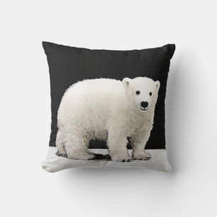 Coussin Peinture de l'ours polaire - Art original de la fa