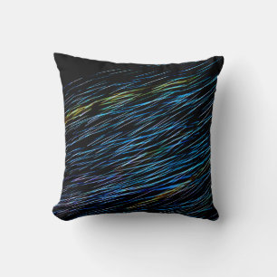 Coussin Peinture de lumière bleue turquoise 1