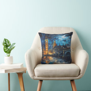 Coussin Peinture de nuit à Londres