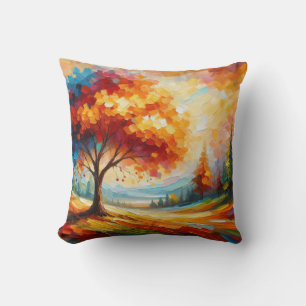 Coussin Peinture de Paysage avec des Couleurs Vives