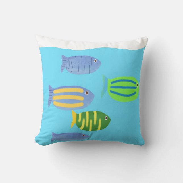 Coussin peinture de poissons (Recto)