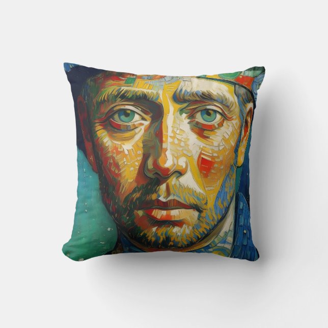 Coussin Peinture de portrait de l'homme européen (Recto)