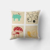 Coussin Peinture de quatre blocs de bois pour enfants (Verso)