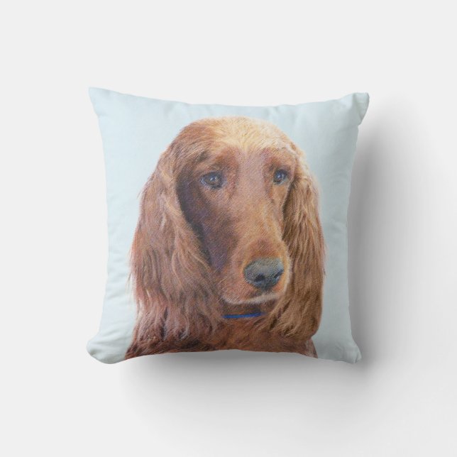 Coussin Peinture de Setter irlandais - Joli art original d (Recto)