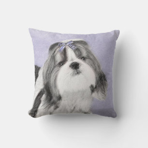 Coussin Peinture de Shih Tzu - Art de chien original migno