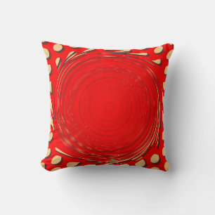 Coussin Peinture de swirl rouge et jaune Art Abstrait