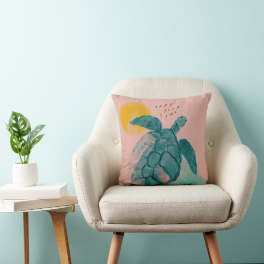 Coussin Peinture de tortue de mer rose (Chaise)