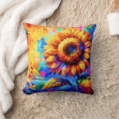 Coussin Peinture de tournesol Couleurs vives Puissance du (Couverture)