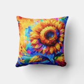 Coussin Peinture de tournesol Couleurs vives Puissance du (Verso)