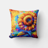 Coussin Peinture de tournesol Couleurs vives Puissance du (Recto)