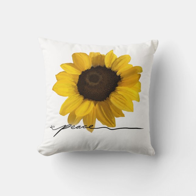 Coussin Peinture de tournesol jaune réaliste (Recto)