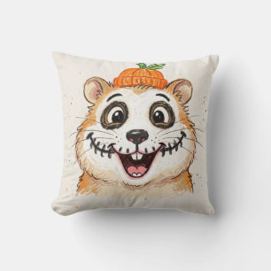 Coussin Peinture de visage de squelette mignon Hamster Hal