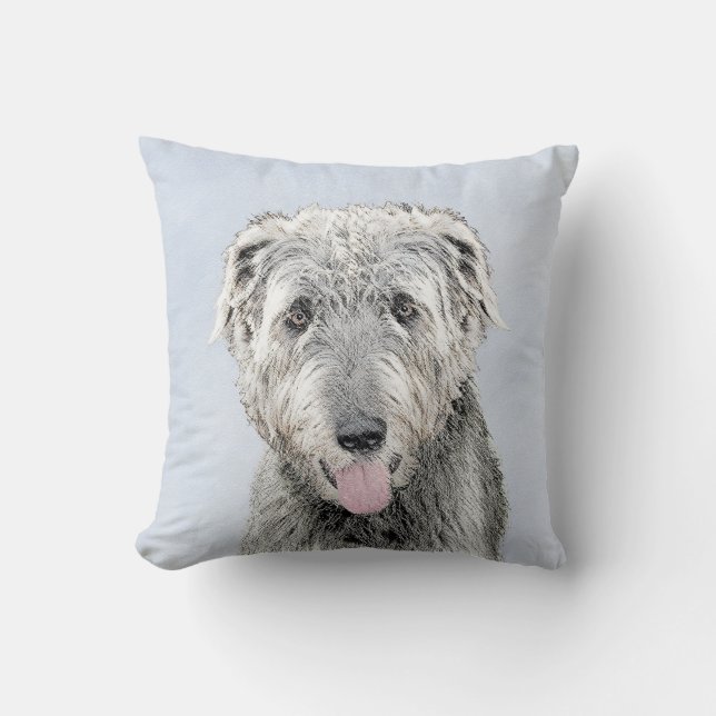 Coussin Peinture de Wolfhound irlandais - Joli art origina (Recto)