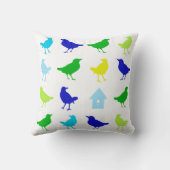 Coussin Peinture d'oiseaux colorés par Chariklia Zarris (Verso)