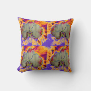 Coussin Peinture d'orchidée aquarelle abstraite boho éléga