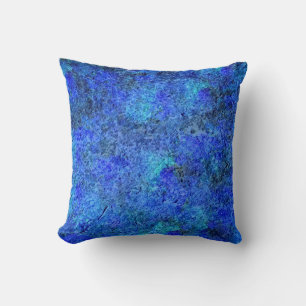 Coussin Peinture en pierre Abstraite bleue - Art Abstrait