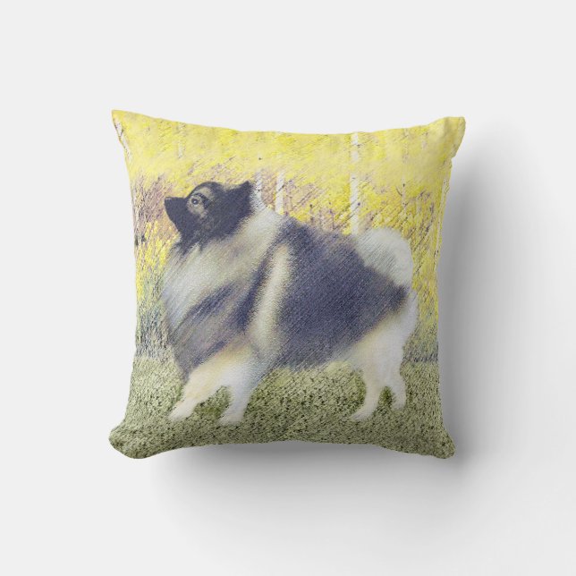 Coussin Peinture en teint de Keeshond - jolie art original (Recto)