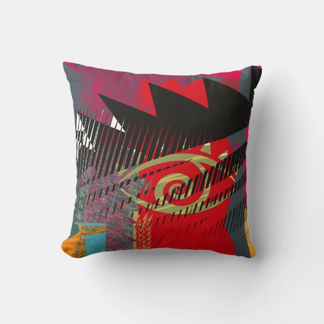 Coussin peinture faciale Abstraite, peinture murale, desig (Recto)