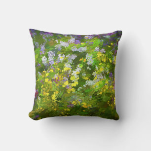 Coussin Peinture fleur sauvage Impasto - Art Fleur Origina