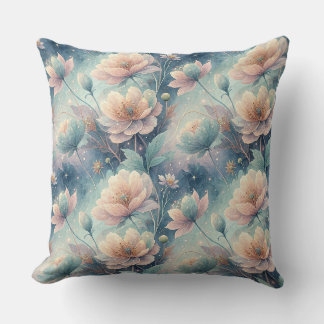 Coussin Peinture florale rêveuse - Beau motif de fleurs