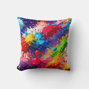Coussin Peinture humide colorée design
