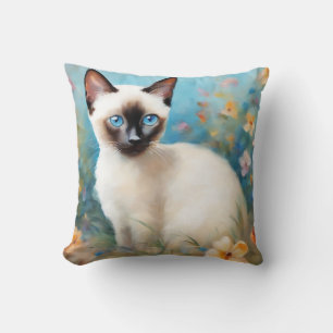 Coussin Peinture impressionniste Siamese Kitten