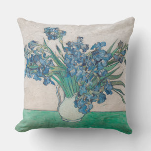 Coussin Peinture impressionniste vase d'iris de Van Gogh