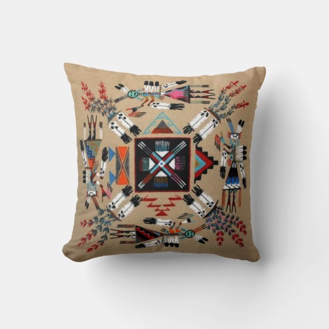 Coussin Peinture indienne de sable (Recto)