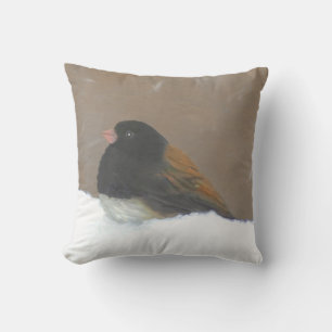 Coussin Peinture Junco foncée - Art original pour oiseaux