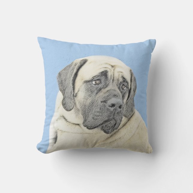 Coussin Peinture Mastiff (Fawn) anglaise - Art Chien origi (Recto)
