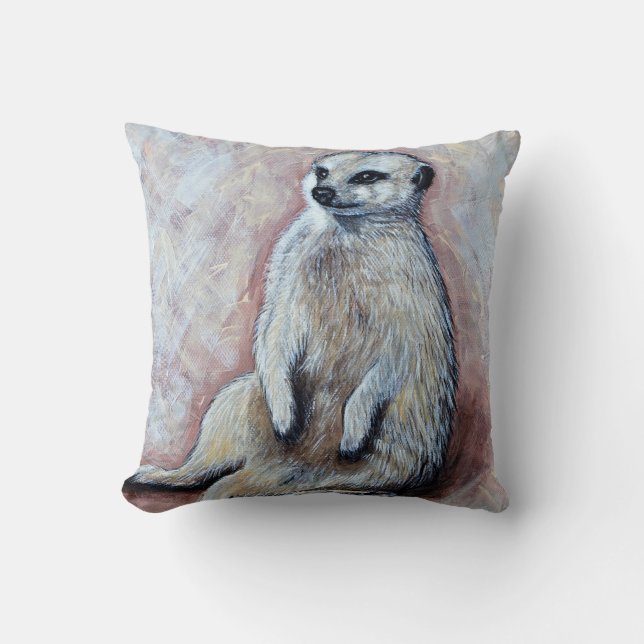 Coussin Peinture Meerkat Slouchy (Recto)