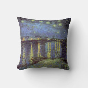 Coussin Peinture nocturne étoilée de Van Gogh