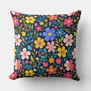 Coussin Peinture numérique florale motif fleurs
