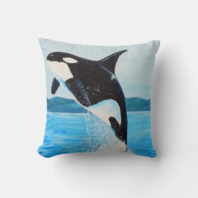 Coussin Peinture Orca (Recto)