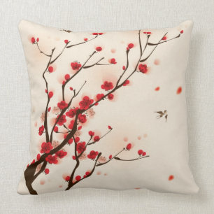 Coussin Peinture orientale de style, fleur au printemps 2