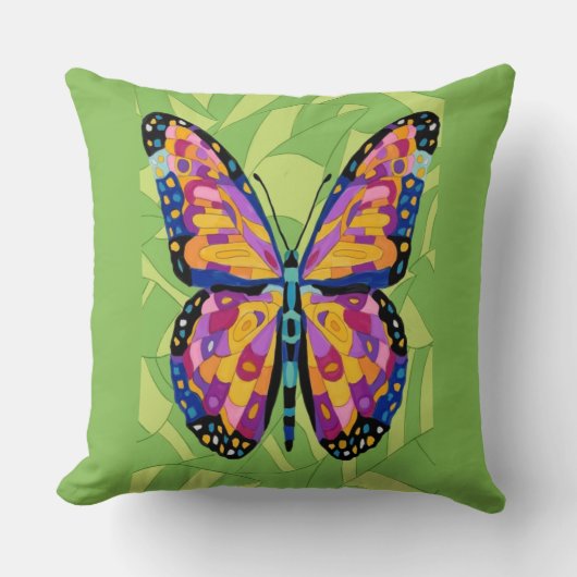 Coussin Peinture papillon abstraite (Recto)