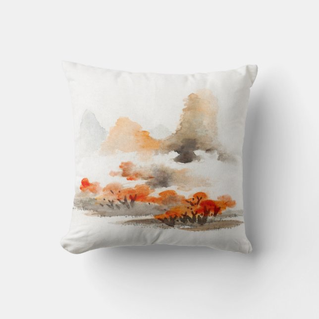 Coussin Peinture paysagère par Lan Ying (Recto)