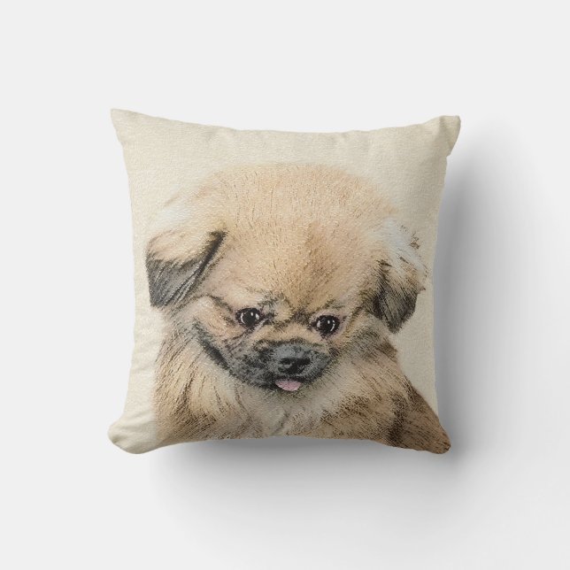 Coussin Peinture Pekingese - Cute Original Chien Art (Recto)