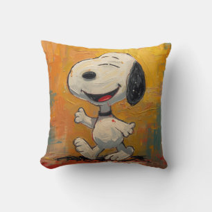 Coussin Peinture Pop Art de Chien Beagle Joyeux