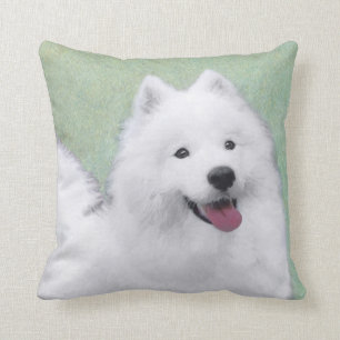 Coussin Peinture Samoyée - Cute Original Dog Art