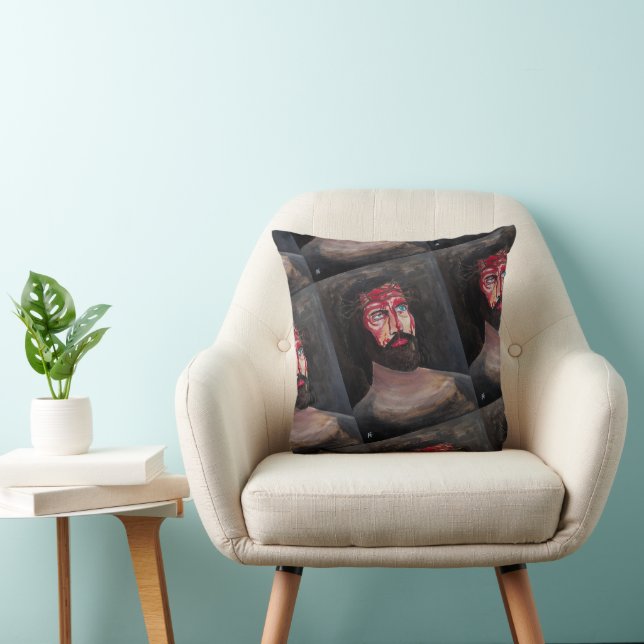 Coussin Peinture Sang du Christ par Alfred Fox (Chaise)