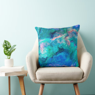 Coussin Peinture turquoise en Abalone Shell